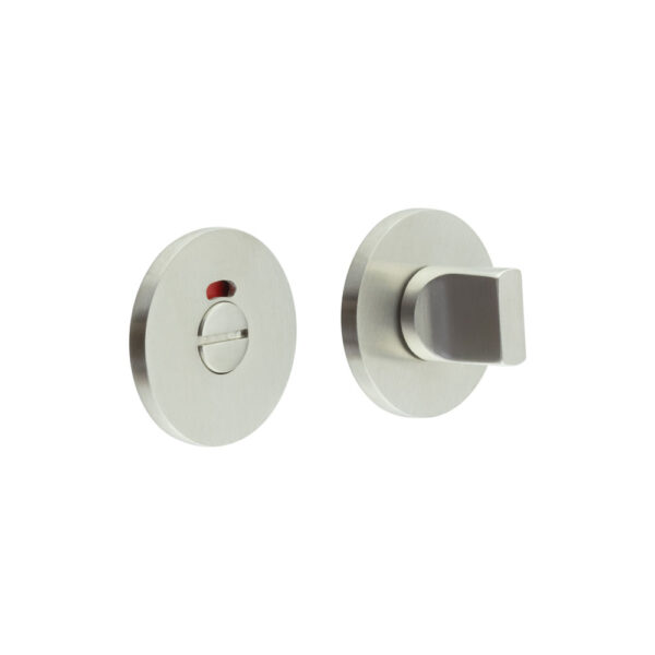 CR-802 Satin Stainless Steel Thumb Turn & Lock Round Rose w/ Indicator