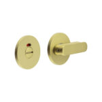 CR-803 Satin Brass Thumb Turn & Lock Round Rose w/ Indicator