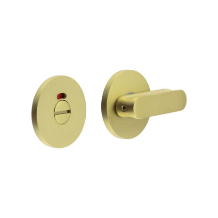 CR-803 Satin Brass Thumb Turn & Lock Round Rose w/ Indicator