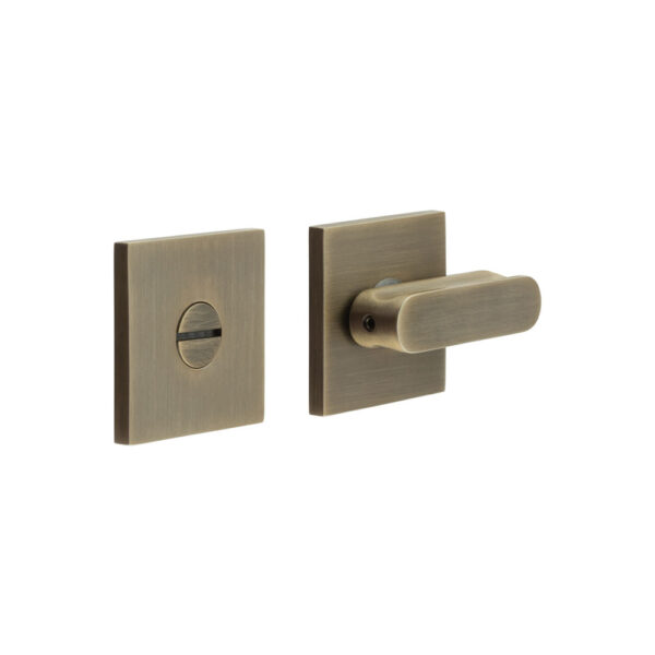 CR-803 Antique Brass Thumb Turn & Lock Square Rose