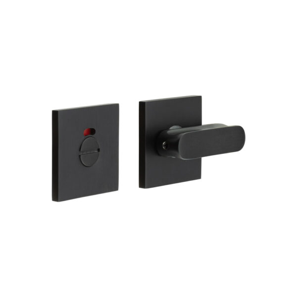 CR-803 Black Thumb Turn & Lock Square Rose w/ Indicator