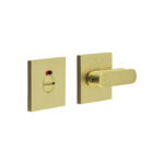 CR-803 Satin Brass Thumb Turn & Lock Square Rose w/ Indicator