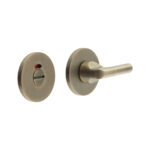 CR-804 Antique Brass Thumb Turn & Lock Round Rose w/ Indicator