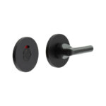 CR-804 Black Thumb Turn & Lock Round Rose w/ Indicator