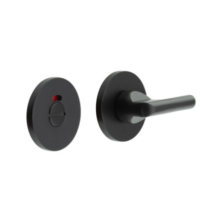 CR-804 Black Thumb Turn & Lock Round Rose w/ Indicator