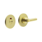 CR-804 Satin Brass Thumb Turn & Lock Round Rose w/ Indicator