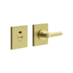 CR-804 Satin Brass Thumb Turn & Lock Square Rose w/ Indicator