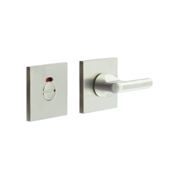 CR-804 Satin Stainless Steel Thumb Turn & Lock Square Rose w/ Indicator