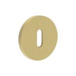 CR-R10 Satin Brass Standard Keyway Round Rose Escutcheon