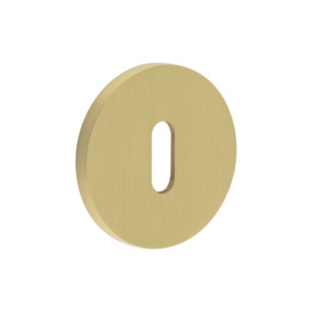 CR-R10 Satin Brass Standard Keyway Round Rose Escutcheon