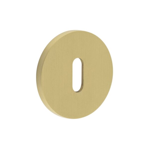 CR-R10 Satin Brass Standard Keyway Round Rose Escutcheon