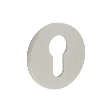 CR-S10 Satin Stainless Steel Euro Keyway Round Rose Escutcheon