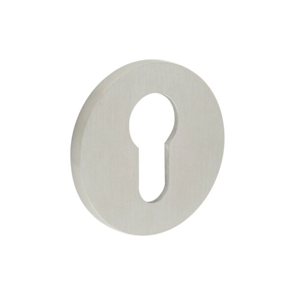 CR-S10 Satin Stainless Steel Euro Keyway Round Rose Escutcheon