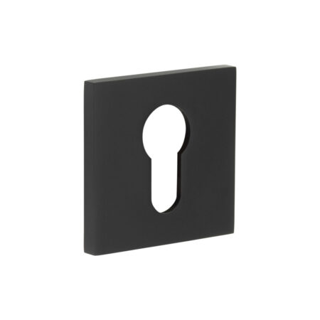 CR-U10 Black Euro Keyway Square Rose Escutcheon