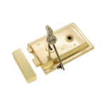 Brass Iron Rim Lock Fluted Electro Door Lock