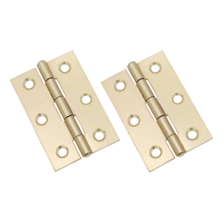 NON CE Mild Steel Butt Hinges - Electro Brass - Image 2