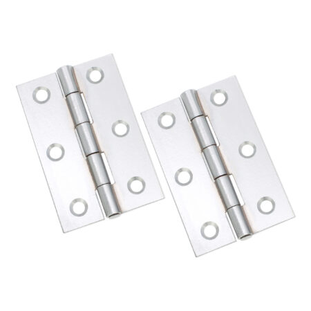 Spira Brass NON CE Mild Steel Butt Hinges - Polished Chrome - Image 2