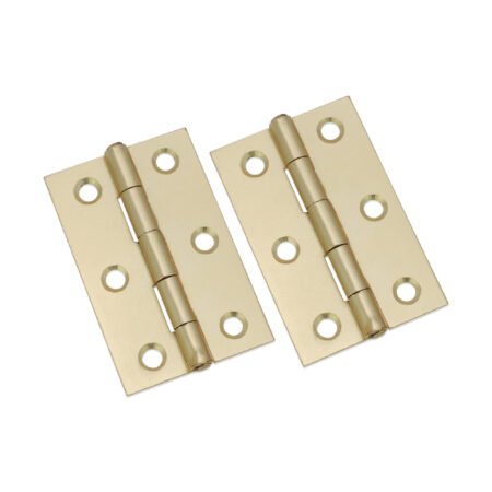 NON CE Mild Steel Butt Hinges - Satin Brass - Image 2
