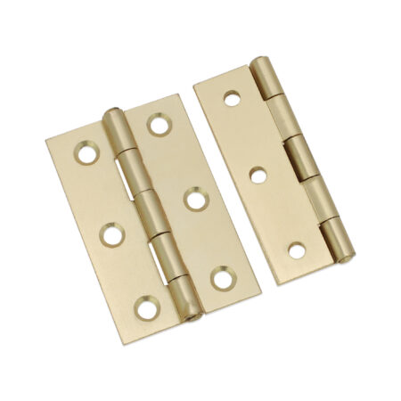 NON CE Mild Steel Butt Hinges - Satin Brass - Image 4