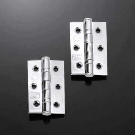 CE7 Mild Steel BB Butt Hinge - Polished Chrome - Image 3