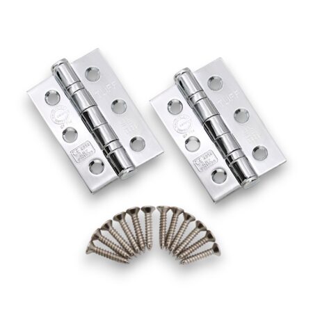 CE7 Mild Steel BB Butt Hinge - Polished Chrome - Image 4