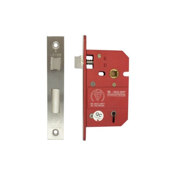 Spira Brass 7835 5 Lever BS3621 Sash Lock - 76mm Satin Nickel