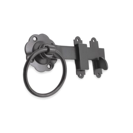 Ring Gate Latch - Plain Black - Image 2