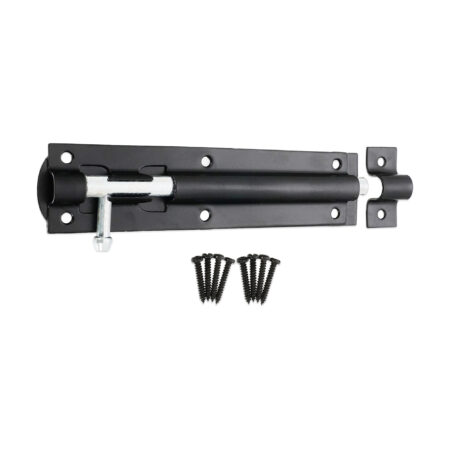 Iron Barrel Bolt - Straight 6" Black - Image 4