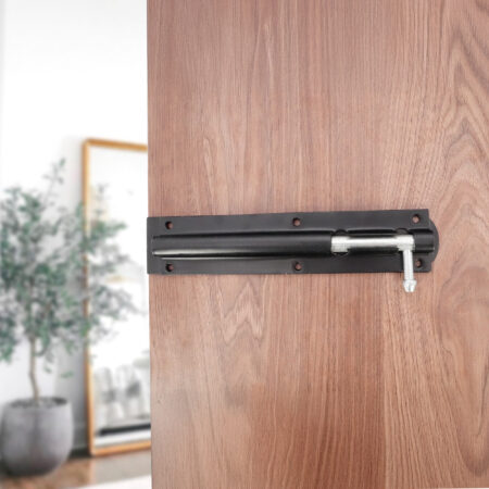 Iron Barrel Bolt - Straight 8" Black - Image 3