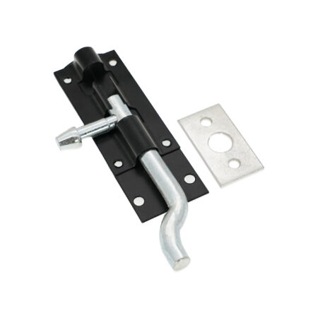 Iron Barrel Bolt - Necked 4" Black - Image 2