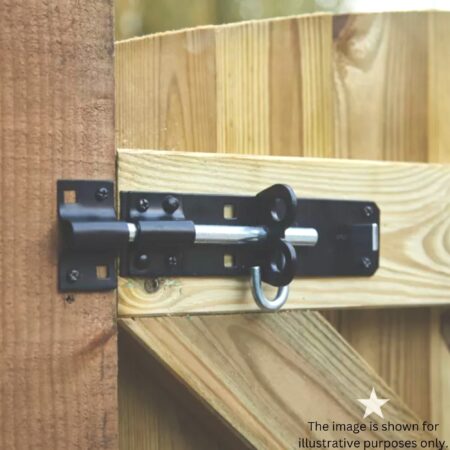 18" 450mm Plain Ring Gate Ironmongery Kit Black - Image 4
