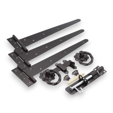 14" 350mm Twist Ring Gate Ironmongery Kit Black - Image 2