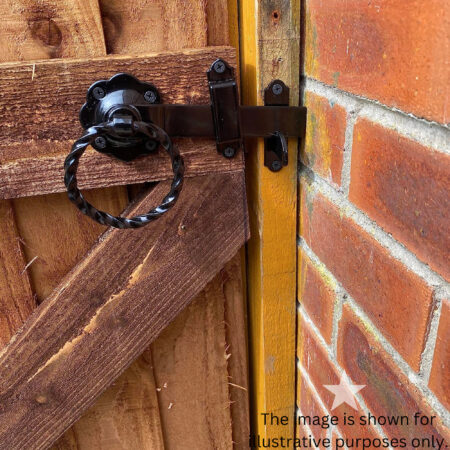 18" 450mm Twist Ring Gate Ironmongery Kit Black - Image 4