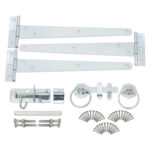 12" 300mm Plain Ring Gate Ironmongery Kit Zinc