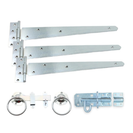 14" 350mm Plain Ring Gate Ironmongery Kit Zinc - Image 2