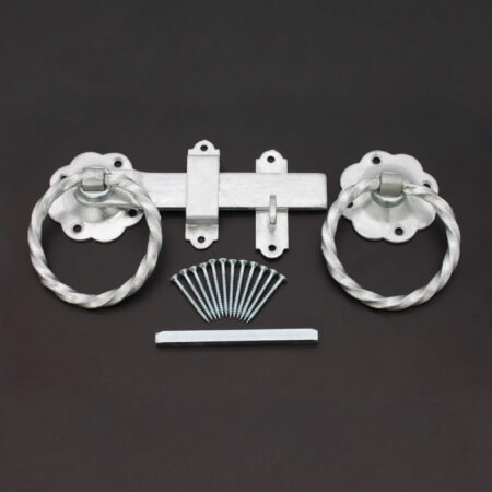 12" 300mm Twist Ring Gate Ironmongery Kit Zinc - Image 4