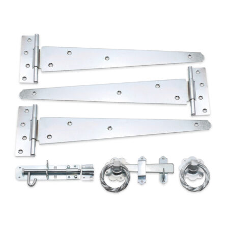14" 350mm Twist Ring Gate Ironmongery Kit Zinc - Image 2