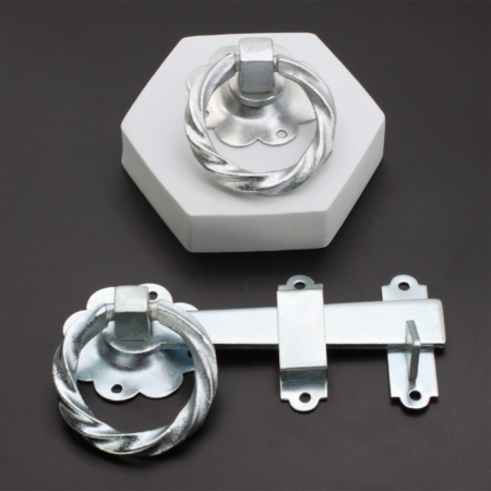 14" 350mm Twist Ring Gate Ironmongery Kit Zinc - Image 4