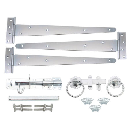 18" 450mm Twist Ring Gate Ironmongery Kit Zinc