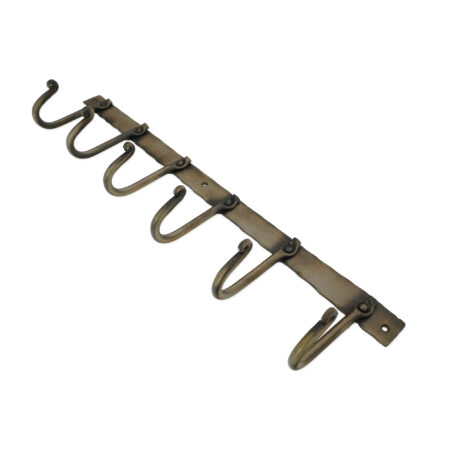 Spira Brass Iron Coat Hook Plain 6 leg - Antique - Image 3