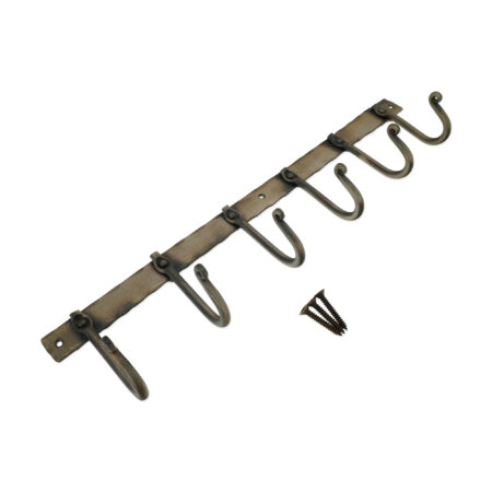 Spira Brass Iron Coat Hook Plain 6 leg - Antique - Image 4