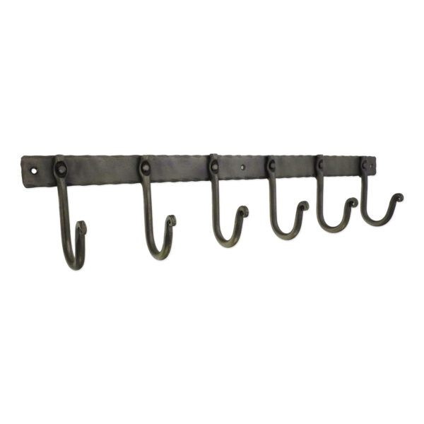 Spira Brass Iron coat hook plain 6 leg - Pewter