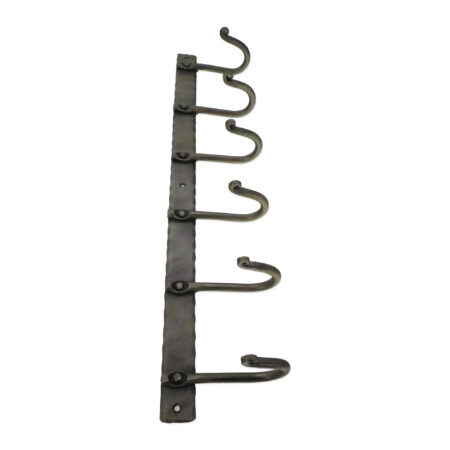 Spira Brass Iron coat hook plain 6 leg - Pewter - Image 2
