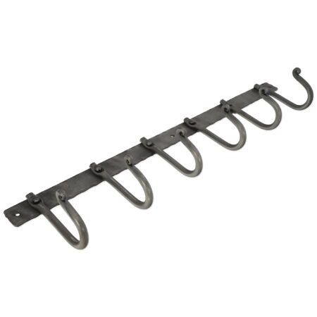 Spira Brass Iron coat hook plain 6 leg - Pewter - Image 3