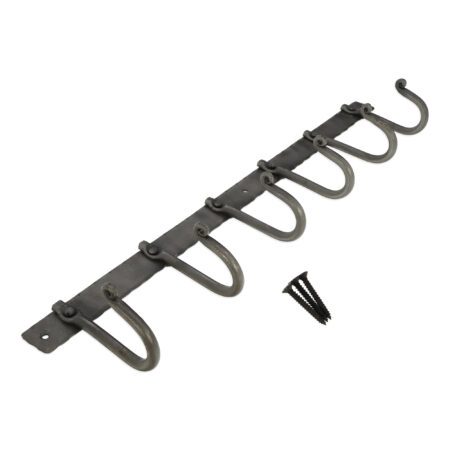 Spira Brass Iron coat hook plain 6 leg - Pewter - Image 4