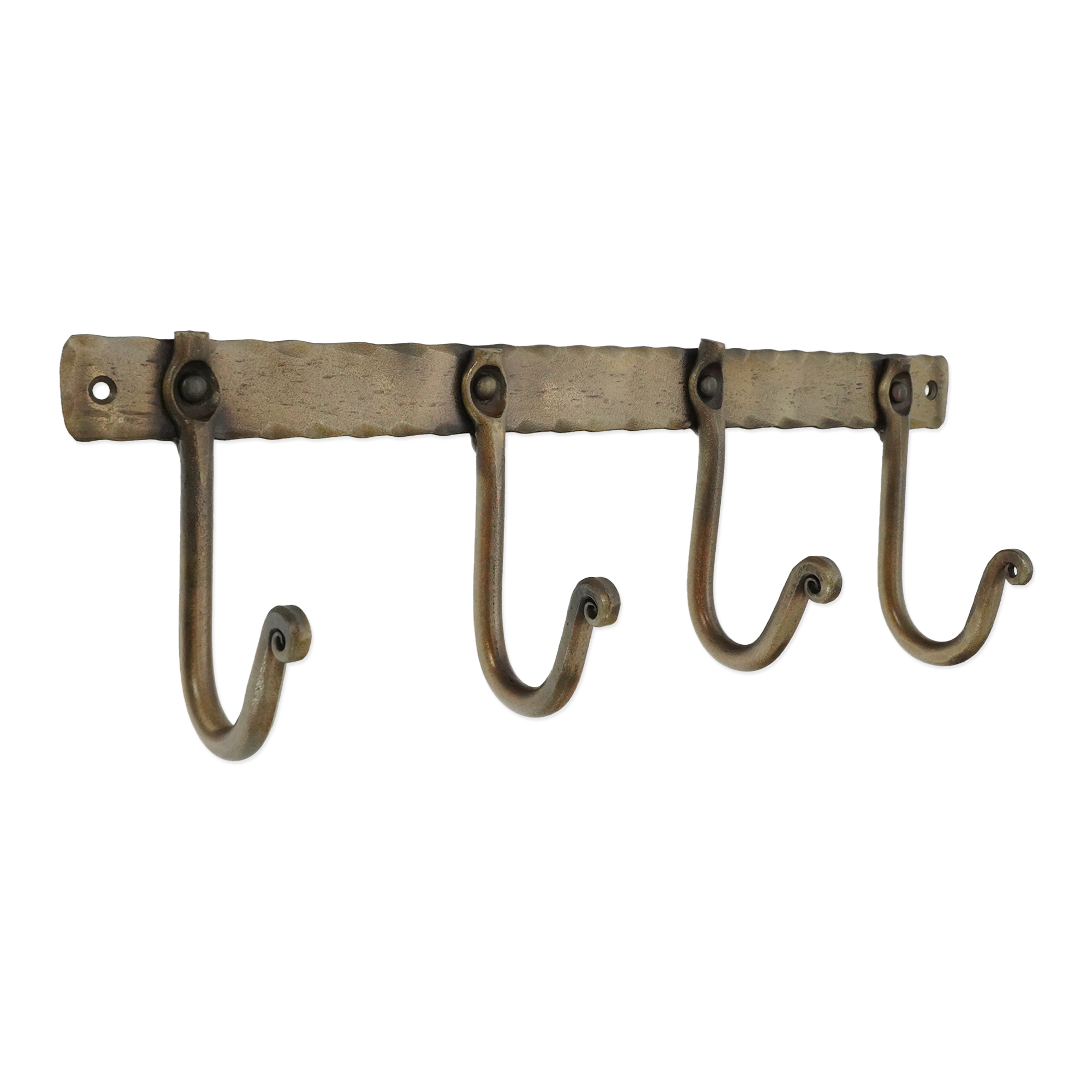 BR605SANT_1.jpg Spira Brass Iron Coat Hook Plain 4 leg - Antique - Image 1