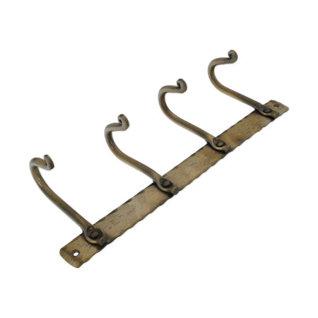 Spira Brass Iron Coat Hook Plain 4 leg - Antique - Image 2
