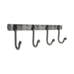 Spira Brass Iron Coat Hook Plain 4 leg - Pewter