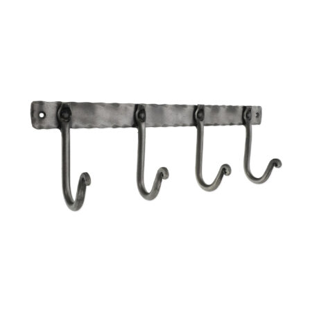 Spira Brass Iron Coat Hook Plain 4 leg - Pewter
