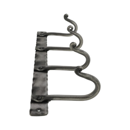 Spira Brass Iron Coat Hook Plain 4 leg - Pewter - Image 3
